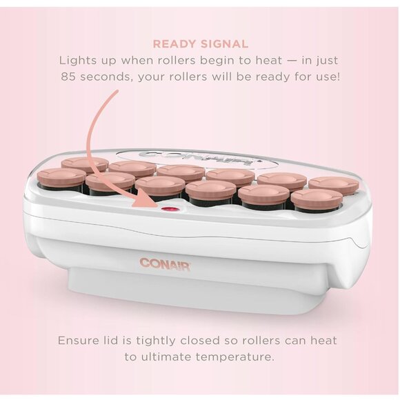 Conair Ceramic 1 1/2-inch Hot Rollers, Super Clips Included, Create Big Bouncy C - Picture 3 of 12